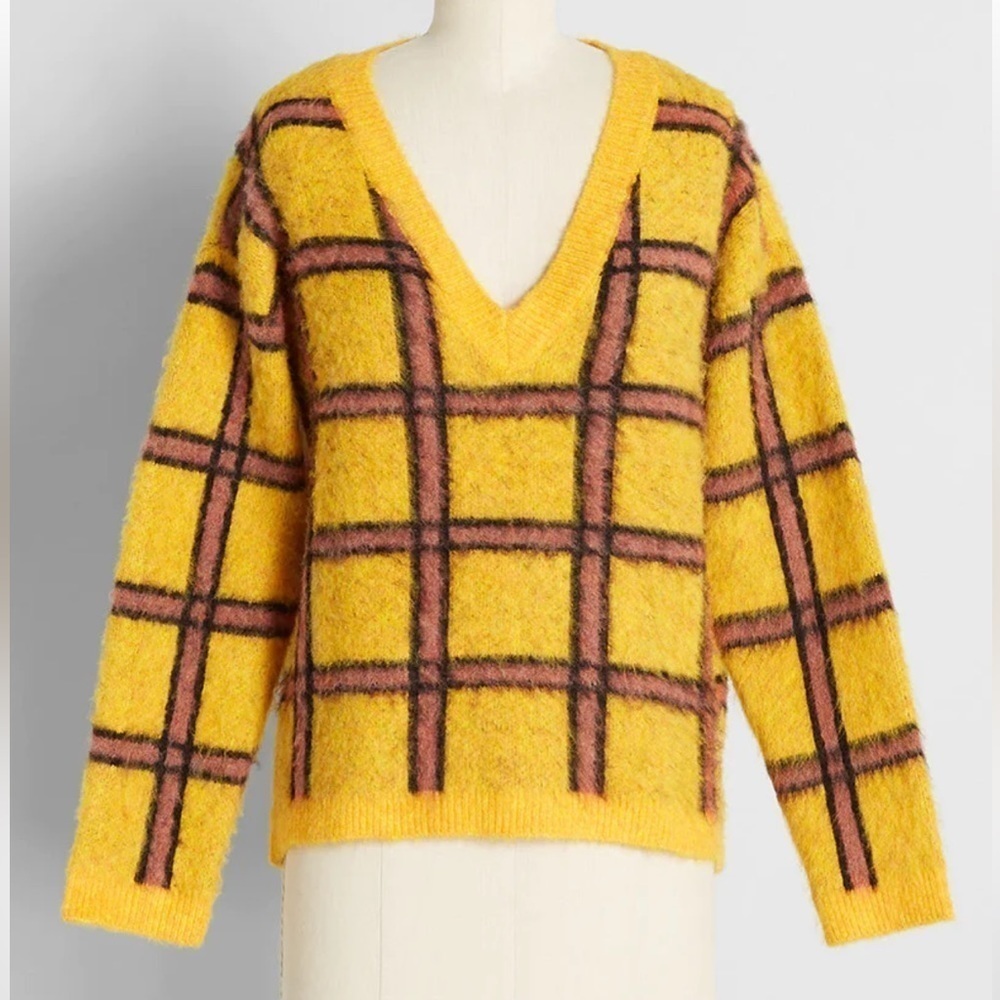 ModCloth Already Checked Pullover Sweater